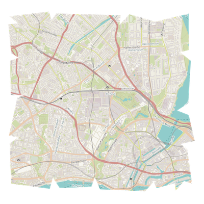 Stadtkarte von Hamburger Vororten westlich der Außenalster